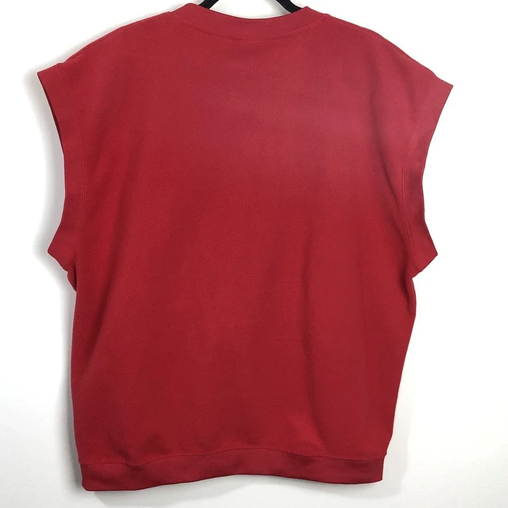 Maryland Terrapins Sweater Vest Mens Large Red Under Armour Fleece Script Terps